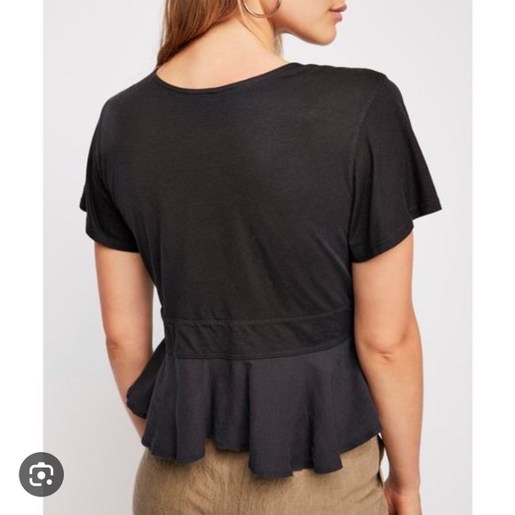 We The Free Free People Knot Me Tee in Black - Picture 7 of 7